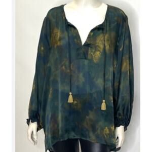 Johnny Was Workshop Peasant Blouse Silk Size Small Multicolored Style R13420-8